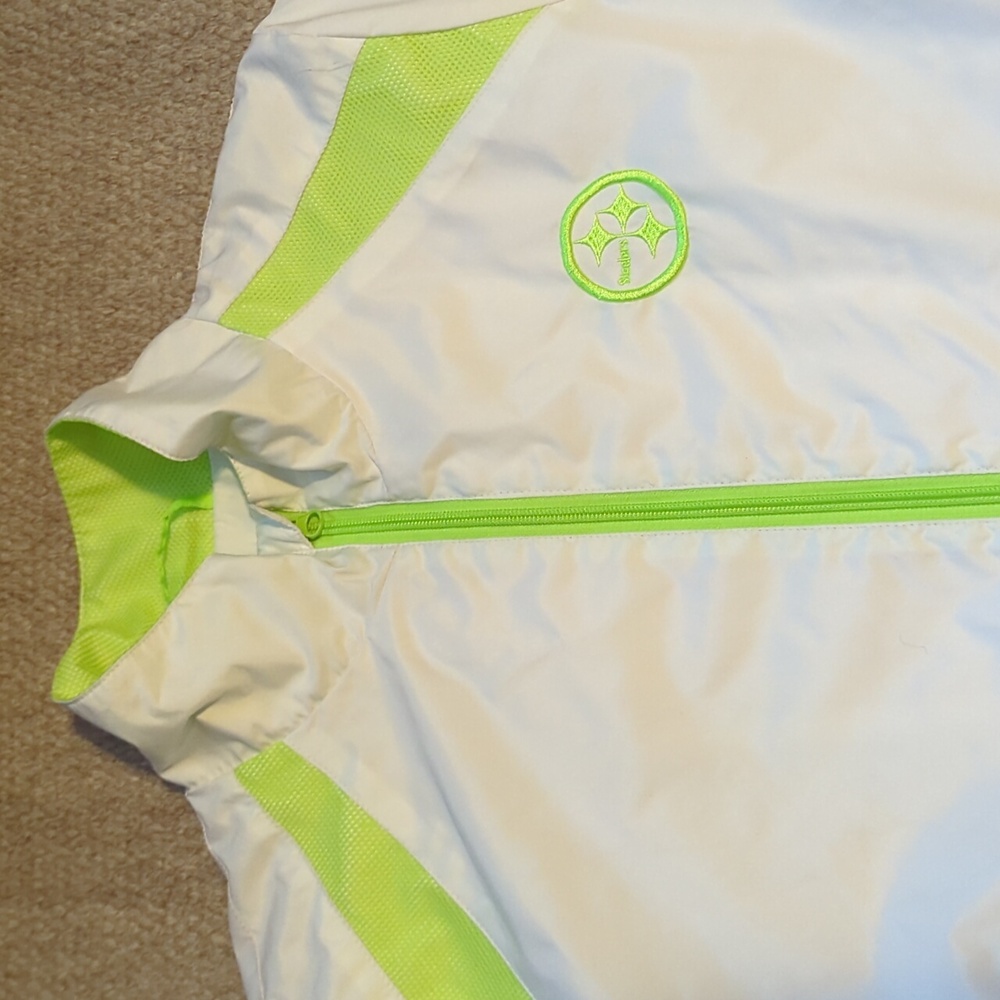 Women's NFL Brand Pittsburgh Steelers Rain Jacket Size Large Green/White Large